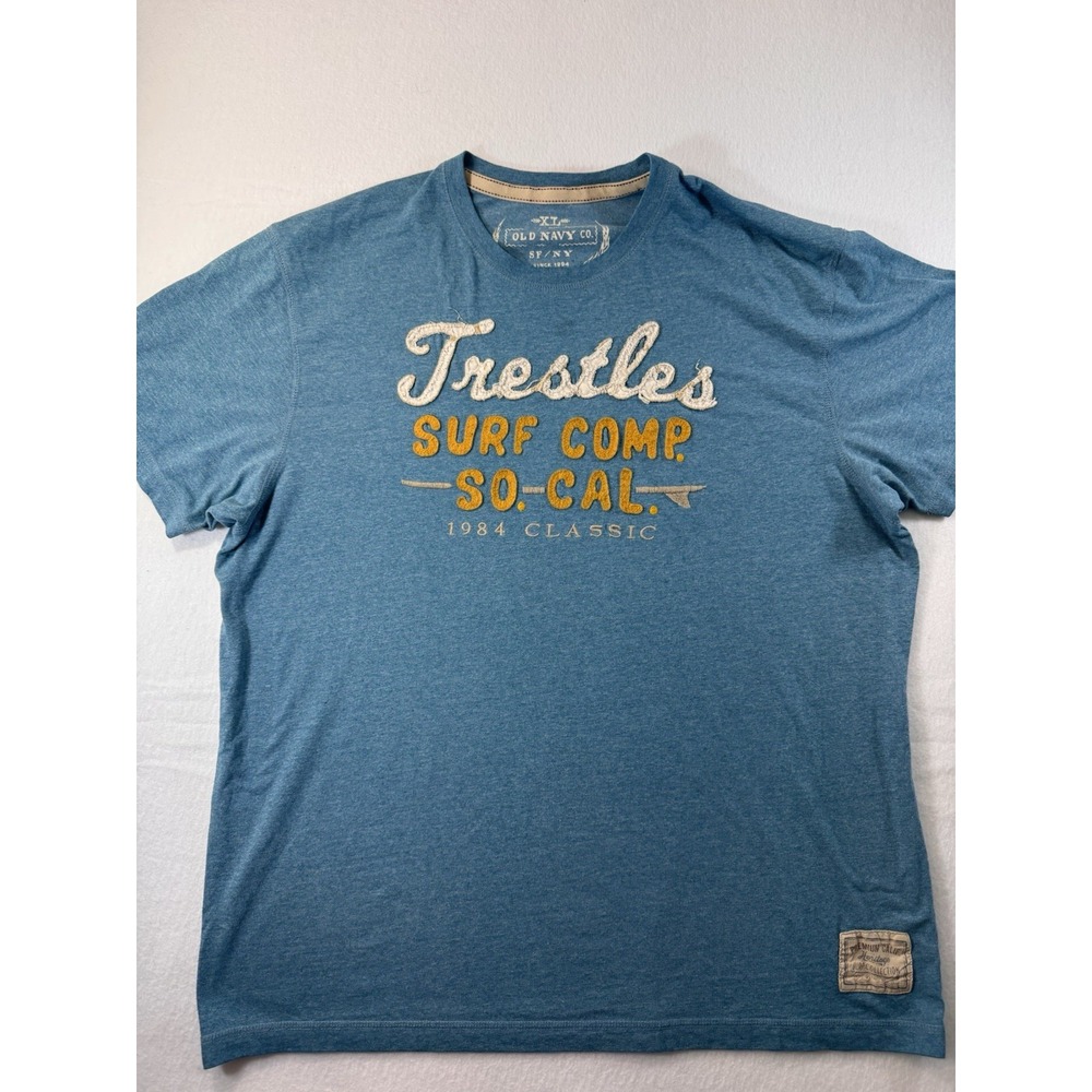 Old Navy T Shirt XL Blue "Trestles Surp Comp So Cal" Heritage Surf Collection
